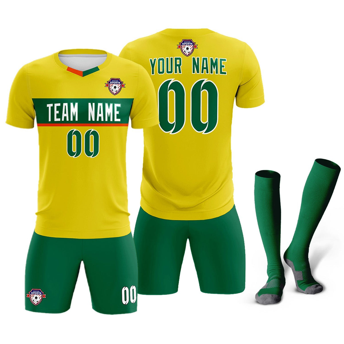 Custom Gold Classic Sports Sets Soccer Shirt Jersey