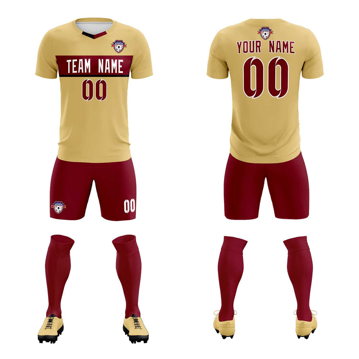 Custom Khaki Classic Sports Sets Soccer Shirt Jersey