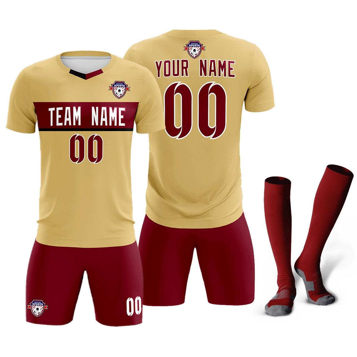 Custom Khaki Classic Sports Sets Soccer Shirt Jersey