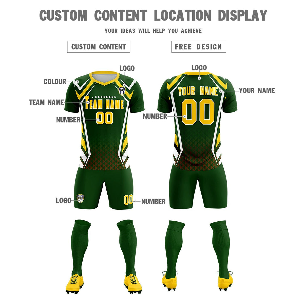Custom Midnight Green Abstract Breathable Soccer Tops/Sets Jersey