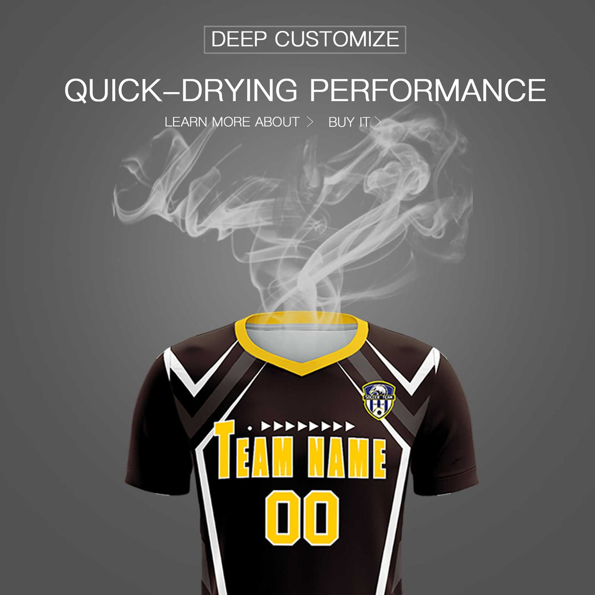 Custom Brown Abstract Breathable Soccer Tops/Sets Jersey