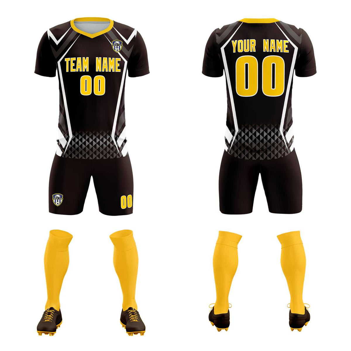 Custom Brown Abstract Breathable Soccer Tops/Sets Jersey