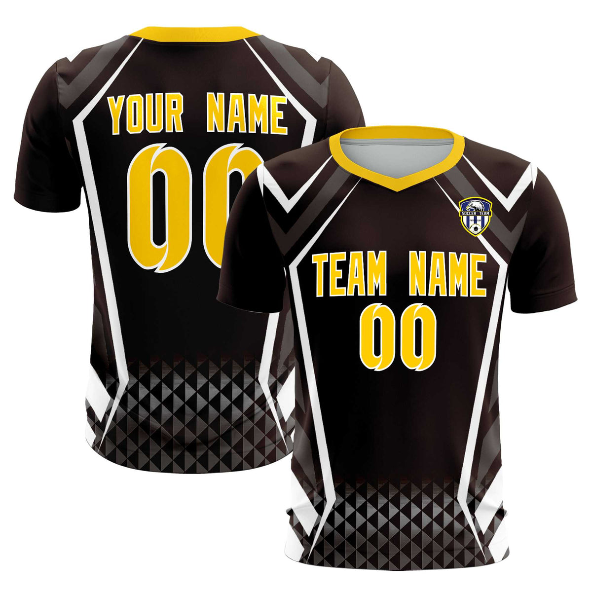 Custom Brown Abstract Breathable Soccer Tops/Sets Jersey