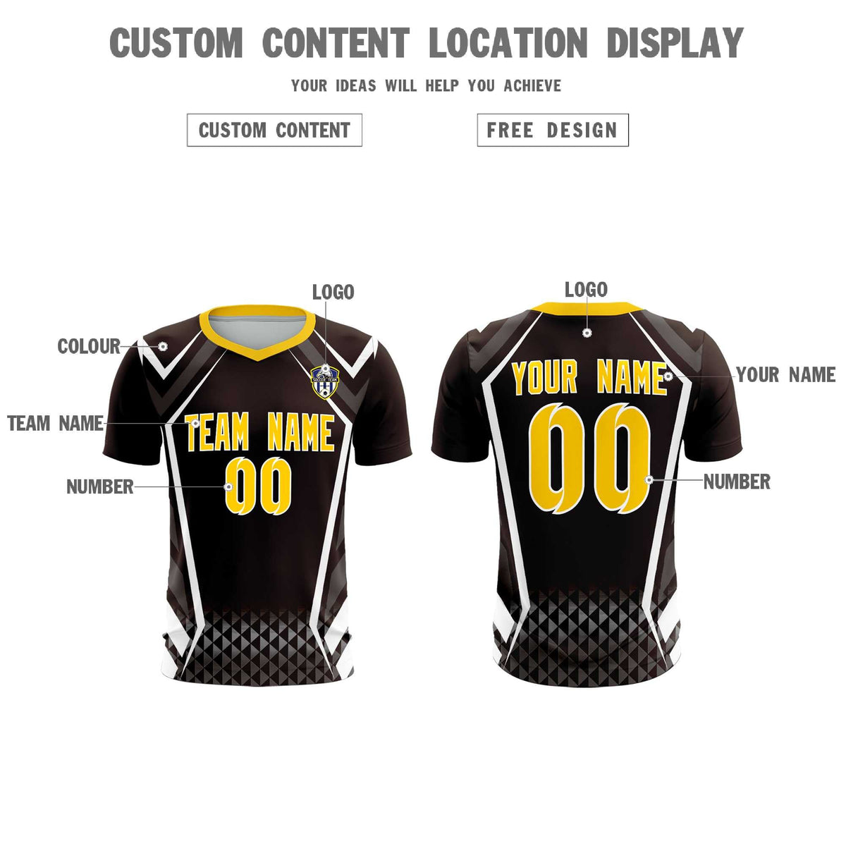 Custom Brown Abstract Breathable Soccer Tops/Sets Jersey