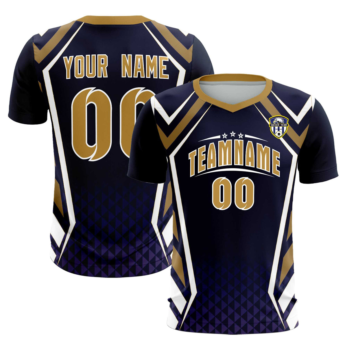 Custom Navy Abstract Breathable Soccer Tops/Sets Jersey