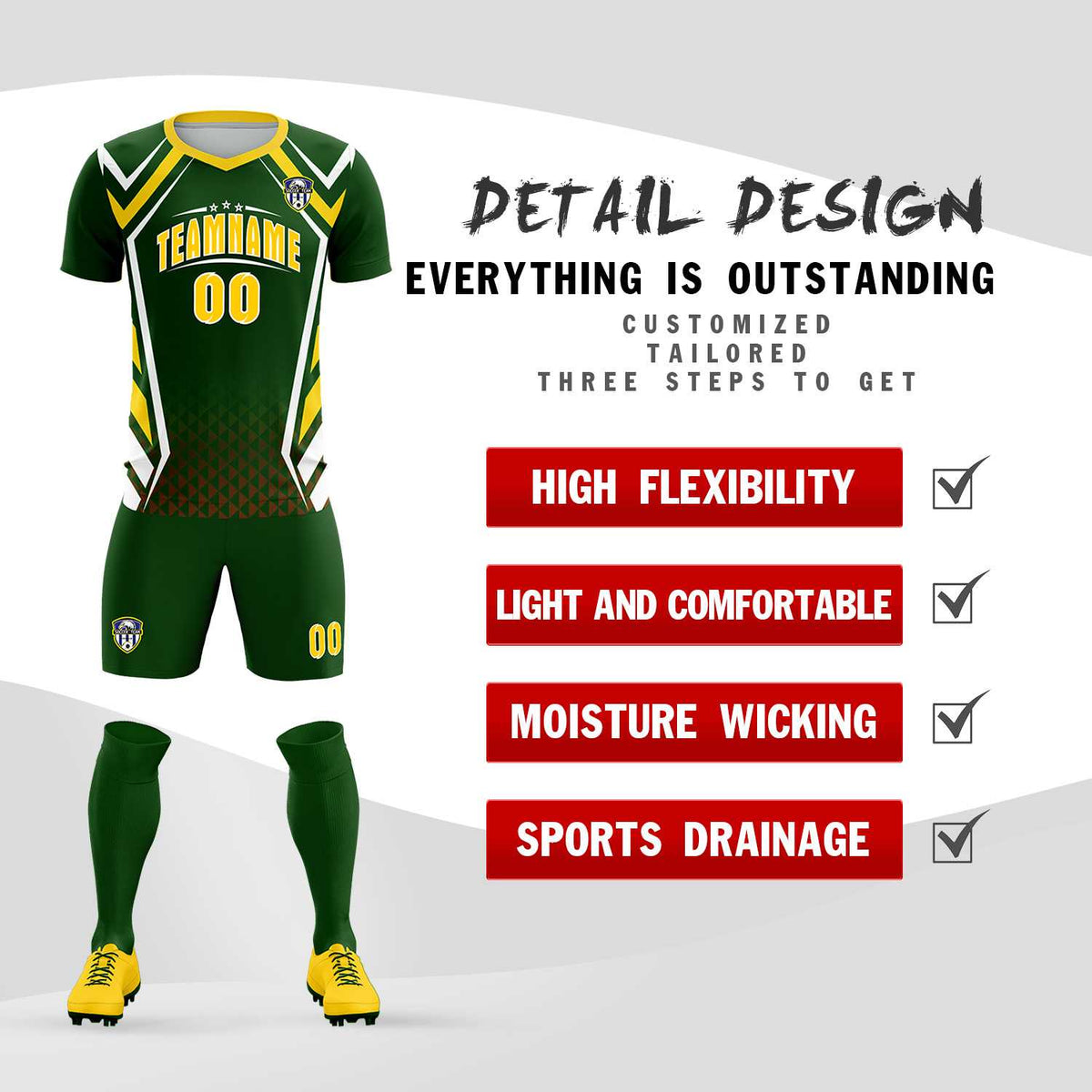 Custom Midnight Green Abstract Breathable Soccer Tops/Sets Jersey