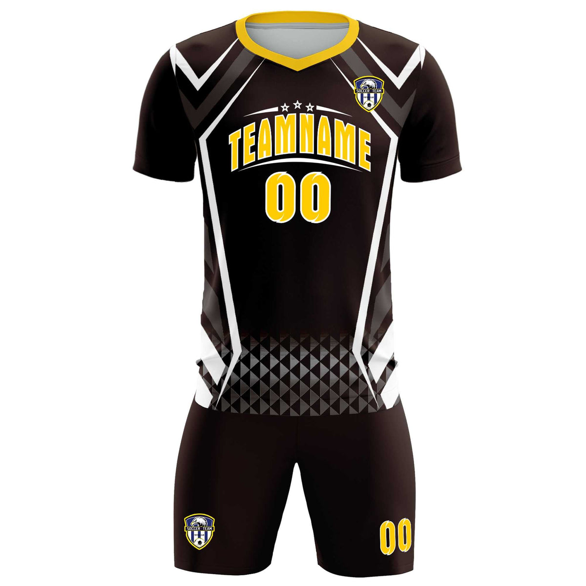 Custom Brown Abstract Breathable Soccer Tops/Sets Jersey