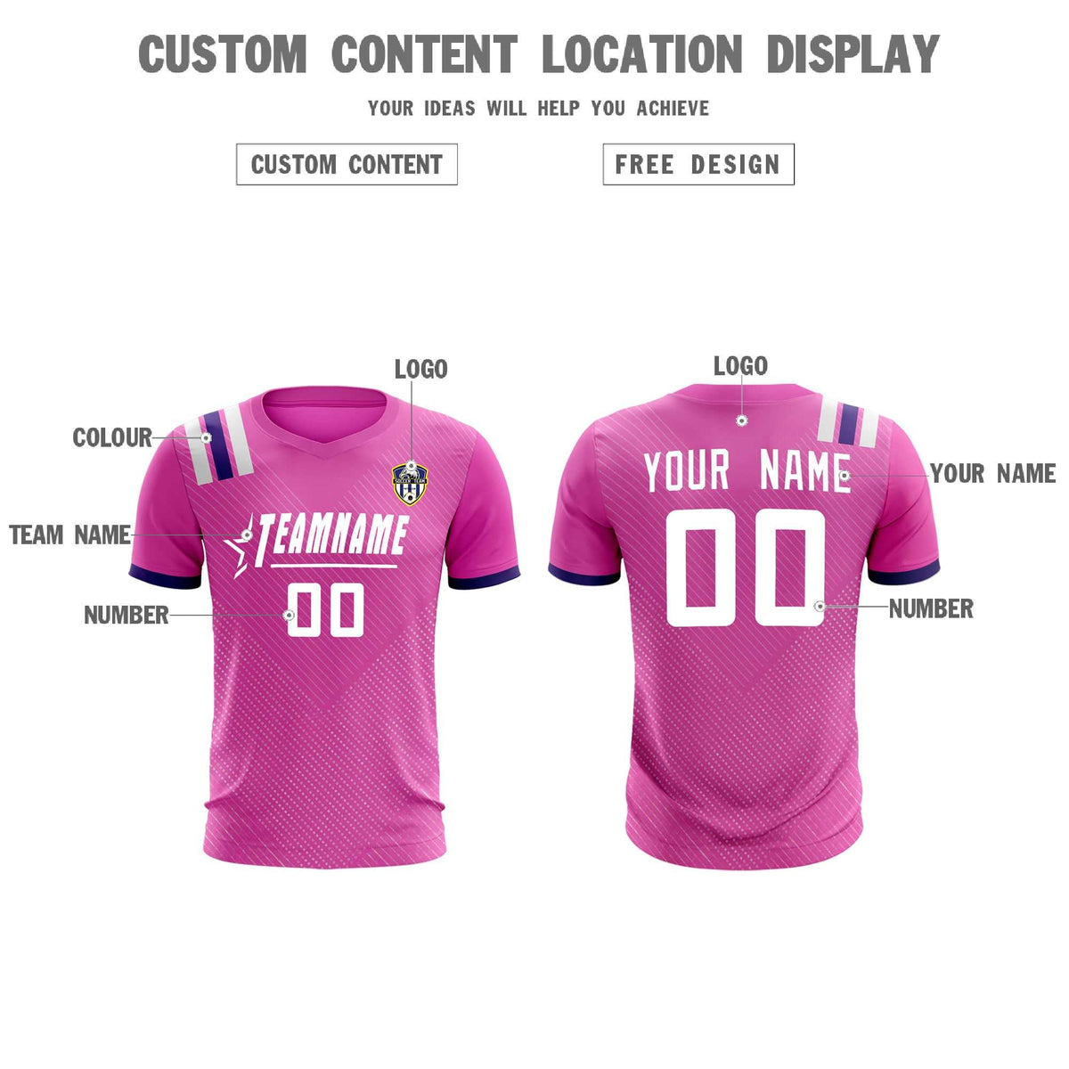 Custom Light Red Striped Sportswear Soccer Tops/Sets Jersey For Adults