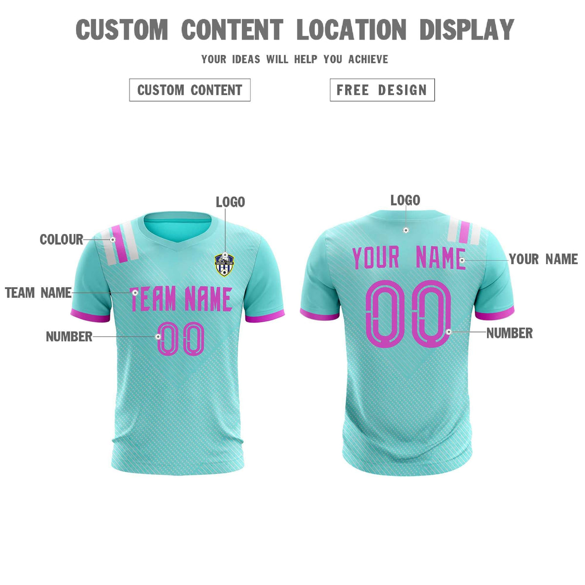 Custom Light Blue Striped Sportswear Soccer Tops/Sets Jersey For Adults