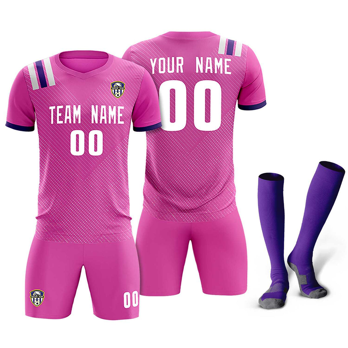 Custom Light Red Striped Sportswear Soccer Tops/Sets Jersey For Adults