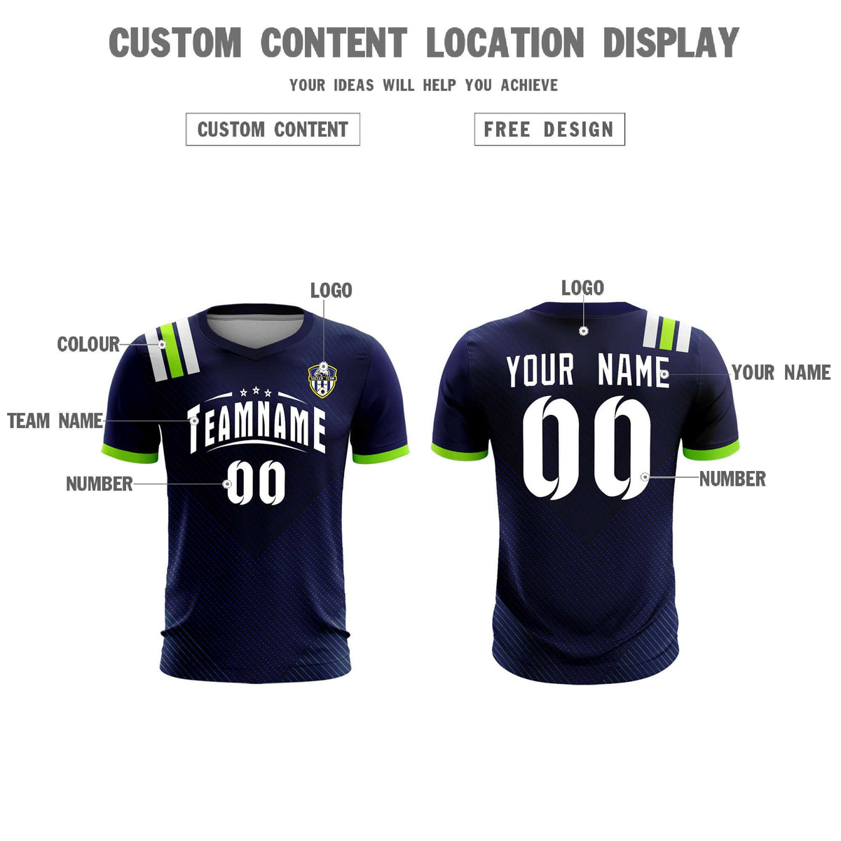Custom Navy Striped Sportswear Soccer Tops/Sets Jersey For Adults