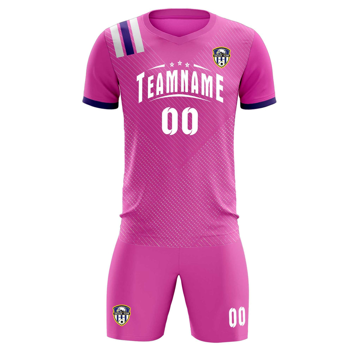 Custom Light Red Striped Sportswear Soccer Tops/Sets Jersey For Adults