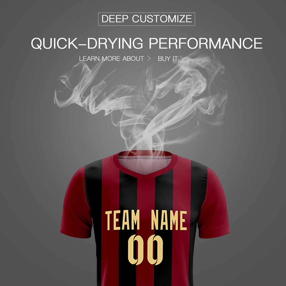 Custom Crimson Black Vertical Stripes Casual Outdoor Soccer Sets Jersey