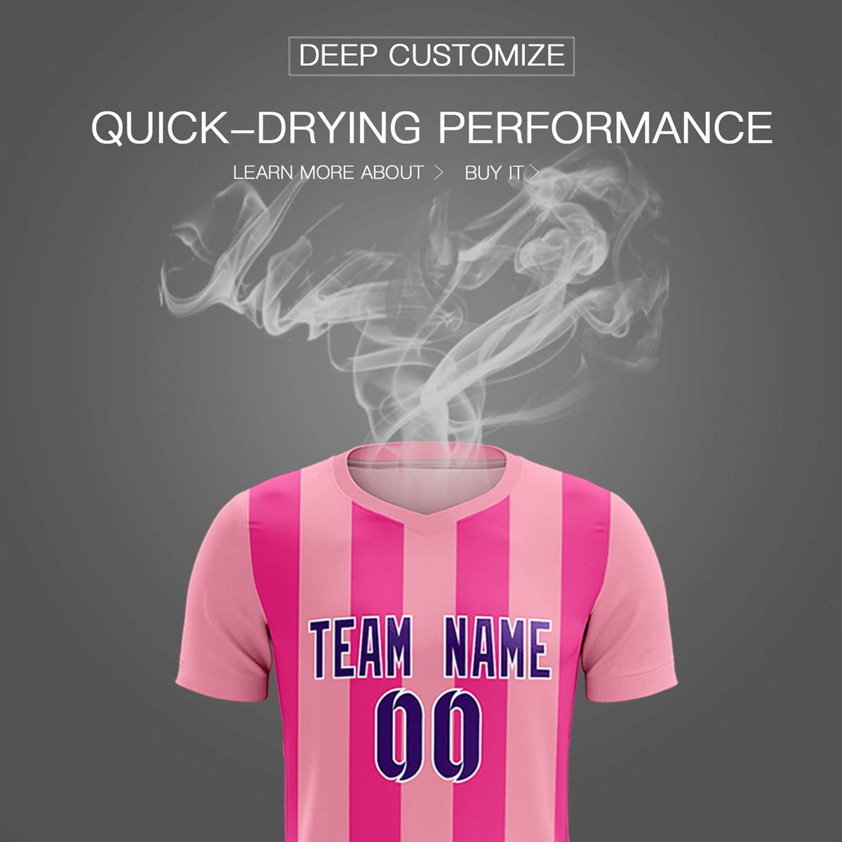 Custom Light Pink Pink Vertical Stripes Casual Outdoor Soccer Sets Jersey