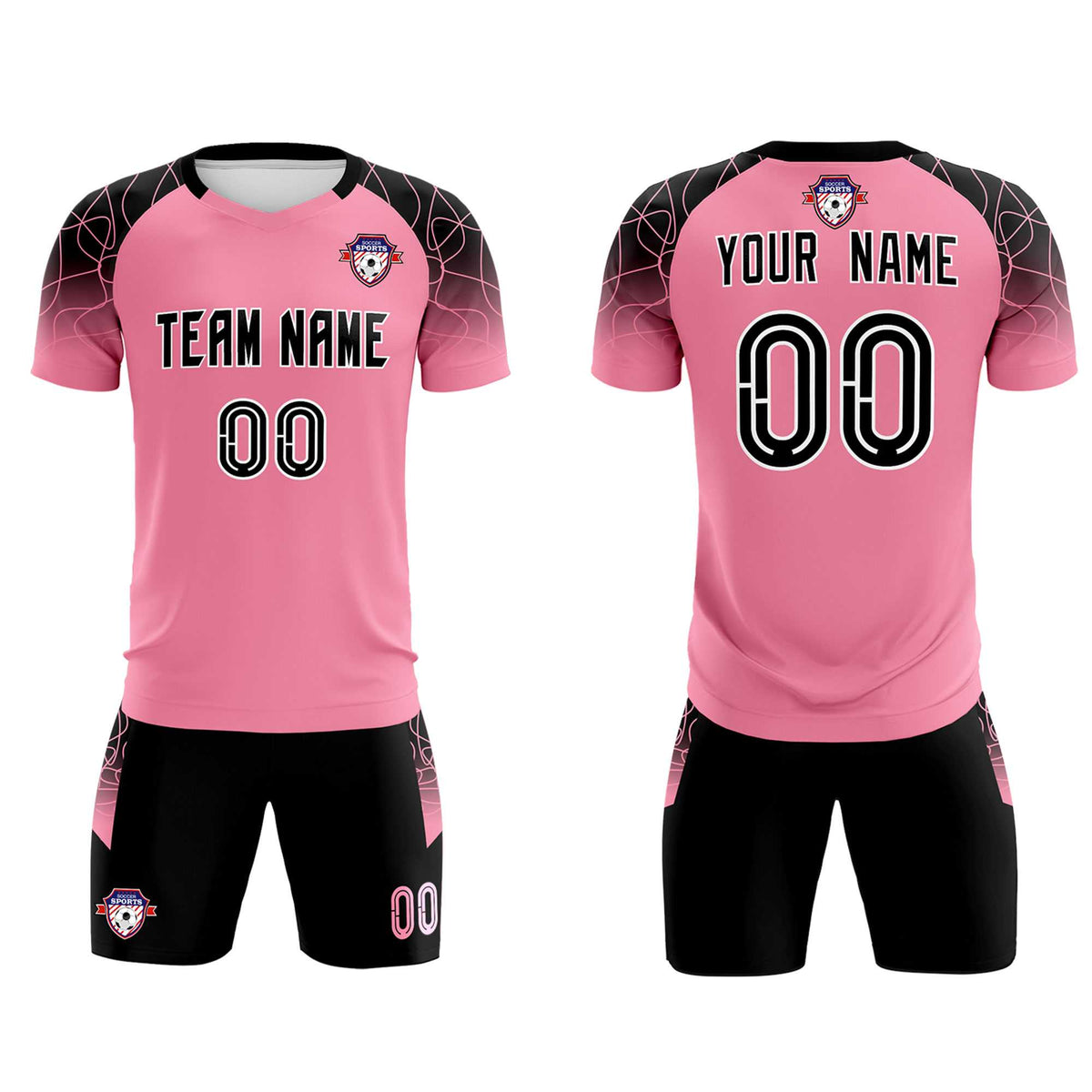 Custom Light Pink Classic Soccer Training Sets Jersey For Adults/Kids