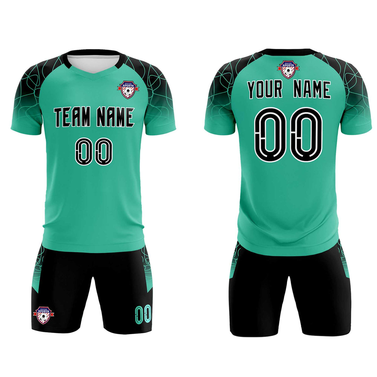Custom Green Classic Soccer Training Sets Jersey For Adults/Kids