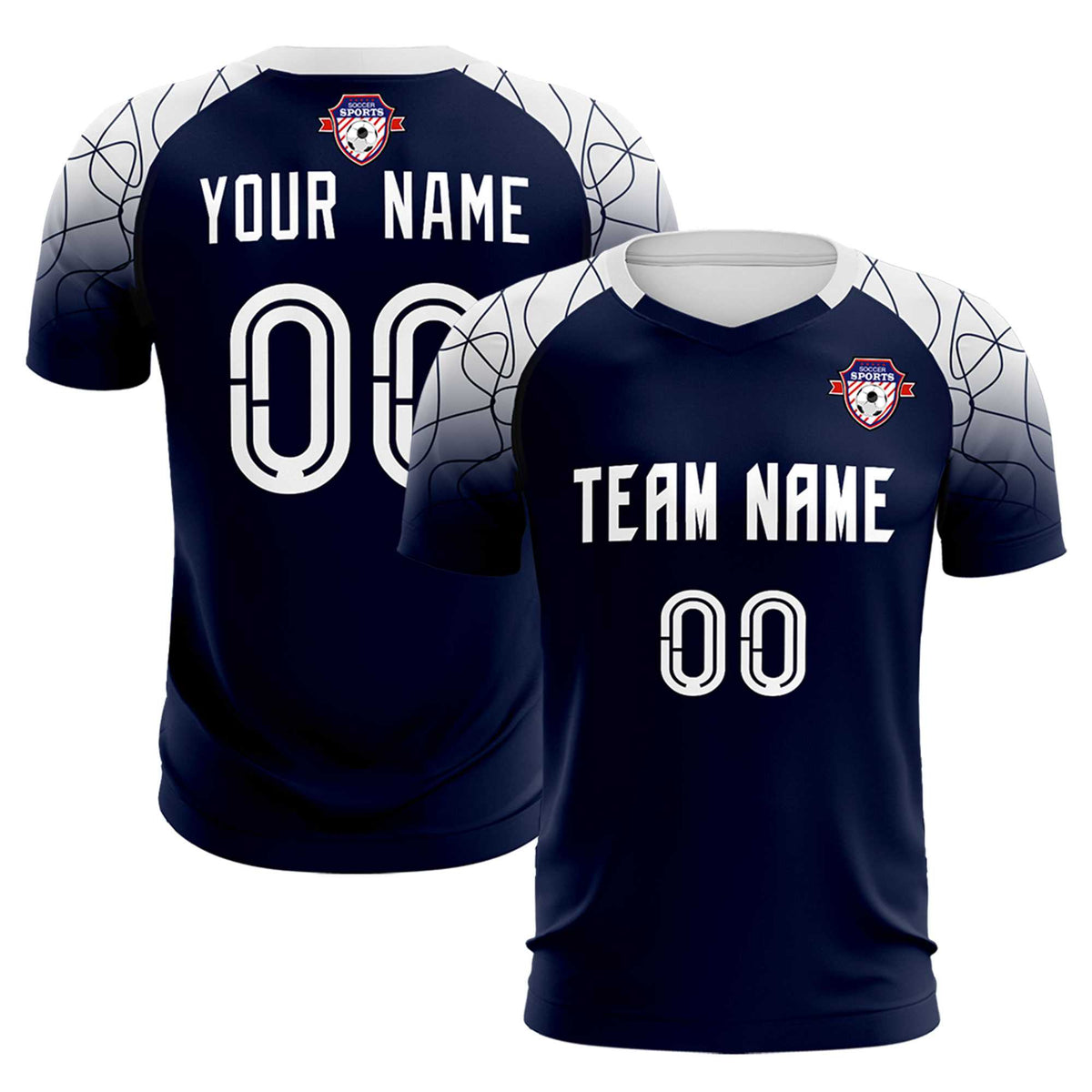 Custom Navy Classic Soccer Training Sets Jersey For Adults/Kids