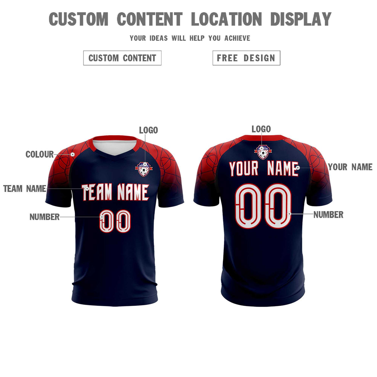 Custom Navy Classic Soccer Training Sets Jersey For Adults/Kids