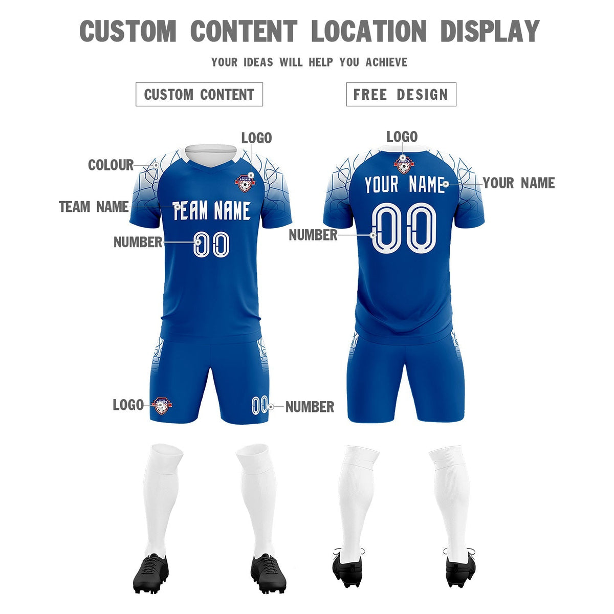 Custom Navy Classic Soccer Training Sets Jersey For Adults/Kids