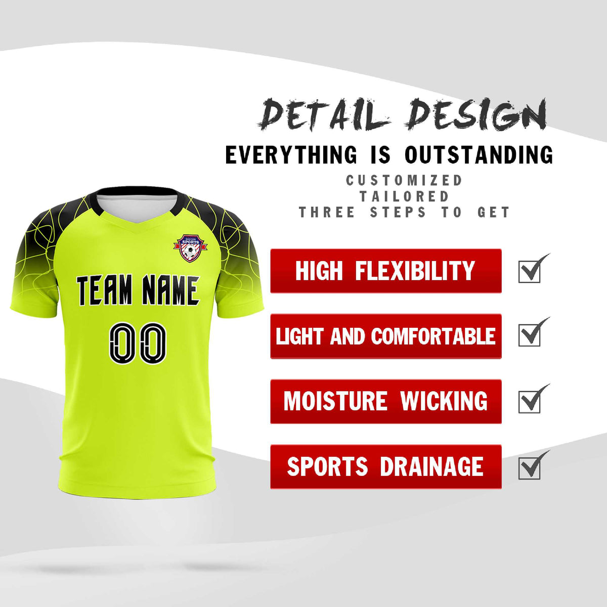 Custom Neon Green Classic Soccer Training Sets Jersey For Adults/Kids