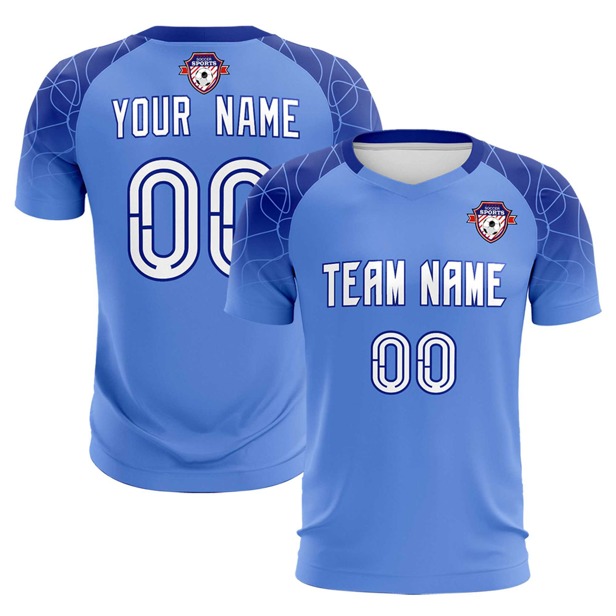 Custom Light Blue Classic Soccer Training Sets Jersey For Adults/Kids