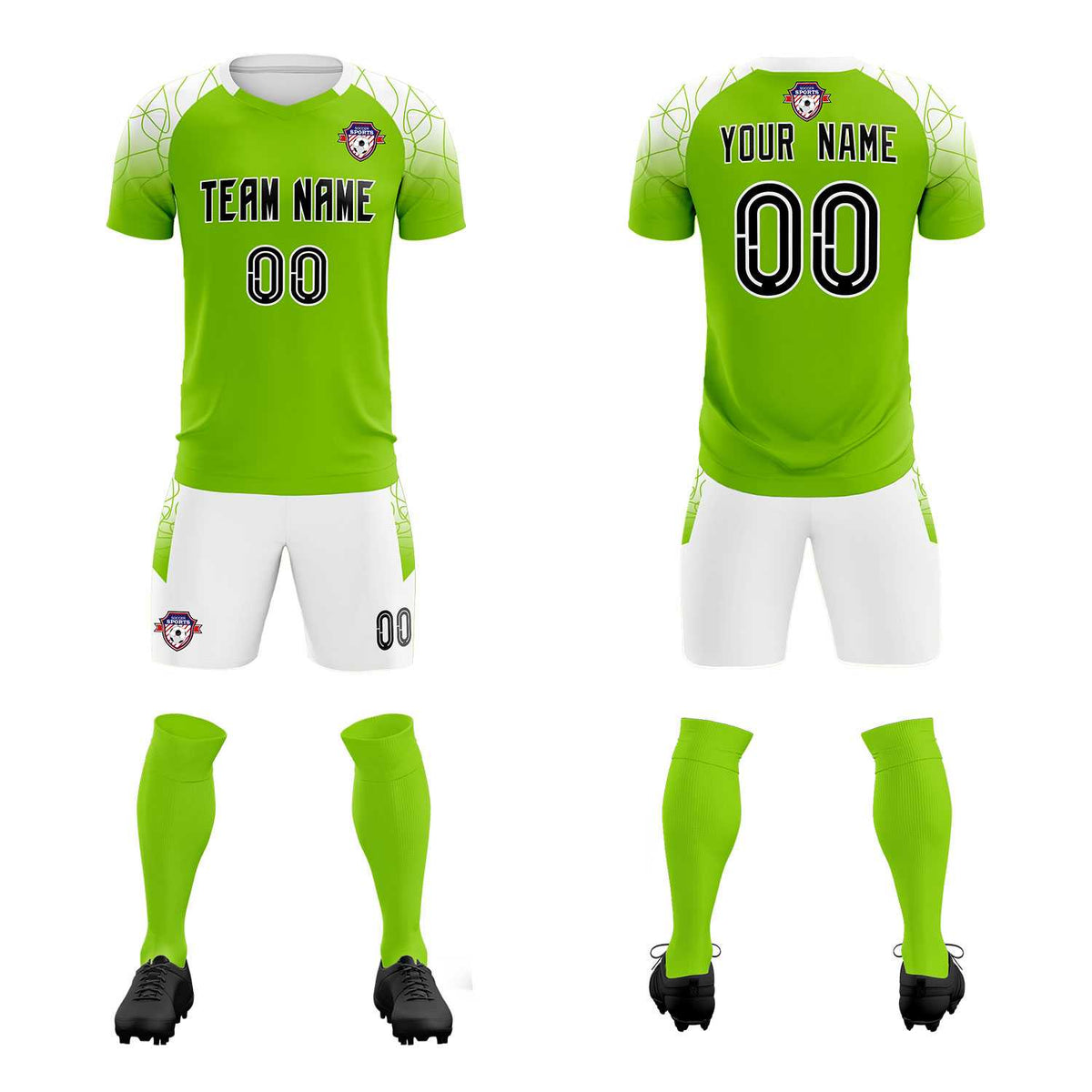 Custom Green Classic Soccer Training Sets Jersey For Adults/Kids