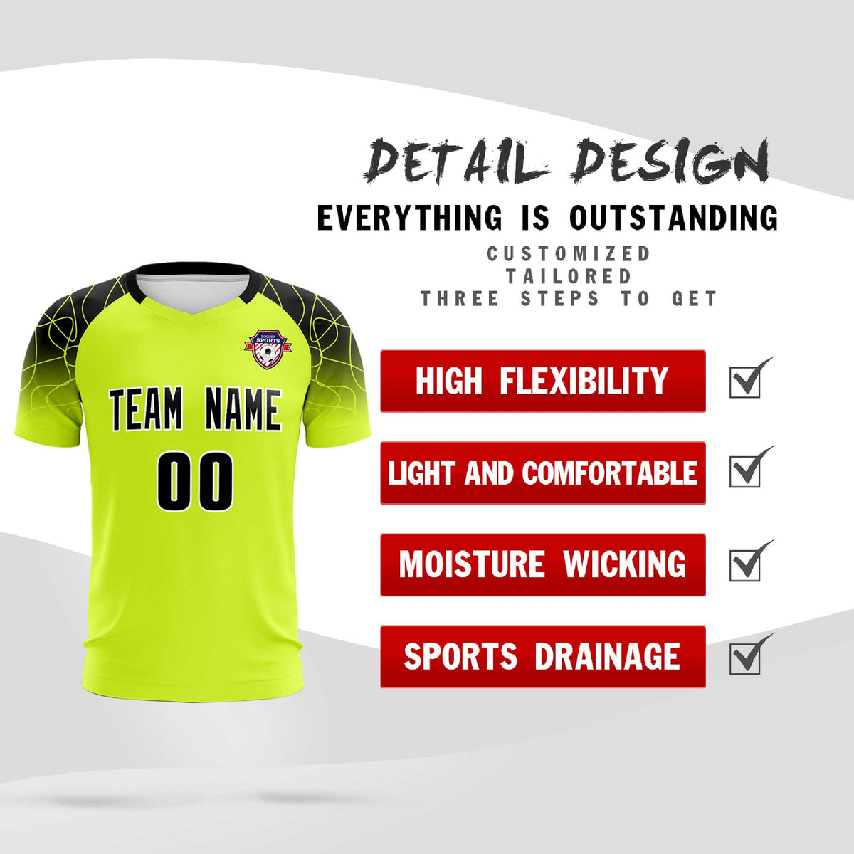 Custom Neon Green Classic Soccer Training Sets Jersey For Adults/Kids