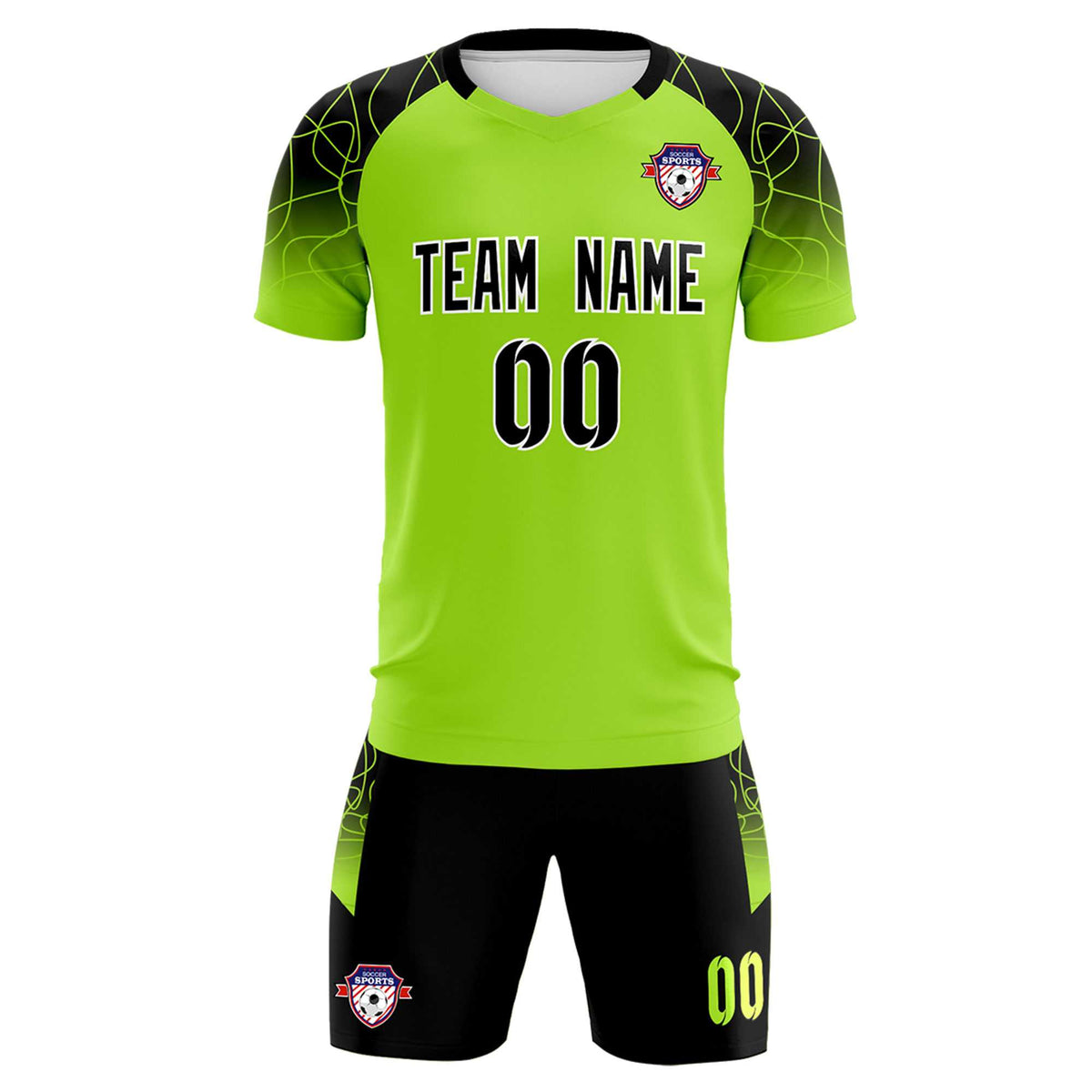 Custom Neon Green Classic Soccer Training Sets Jersey For Adults/Kids