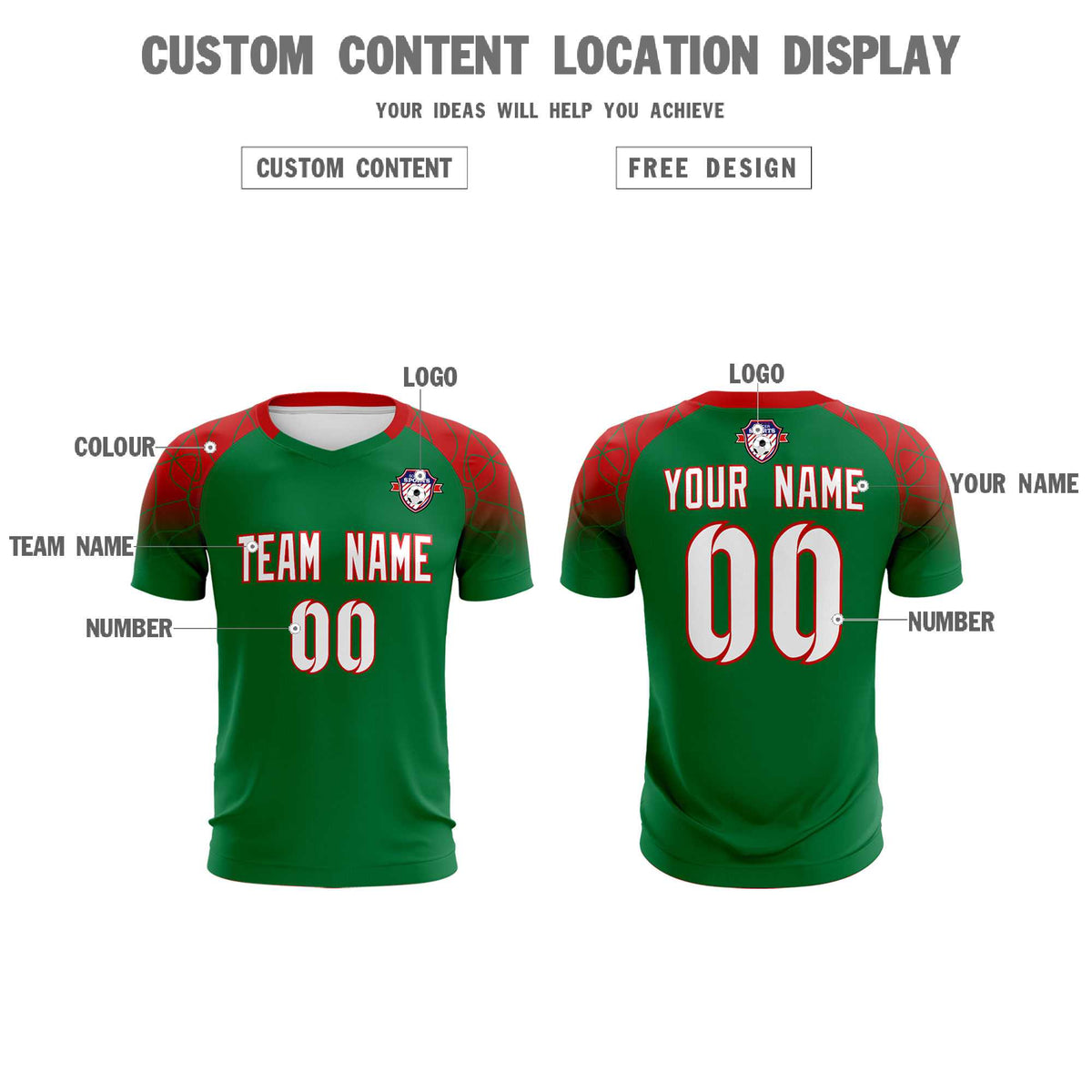 Custom Kelly Green Classic Soccer Training Sets Jersey For Adults/Kids