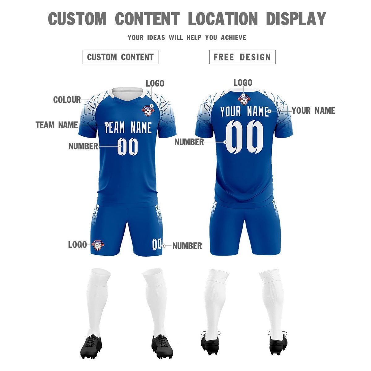 Custom Navy Classic Soccer Training Sets Jersey For Adults/Kids