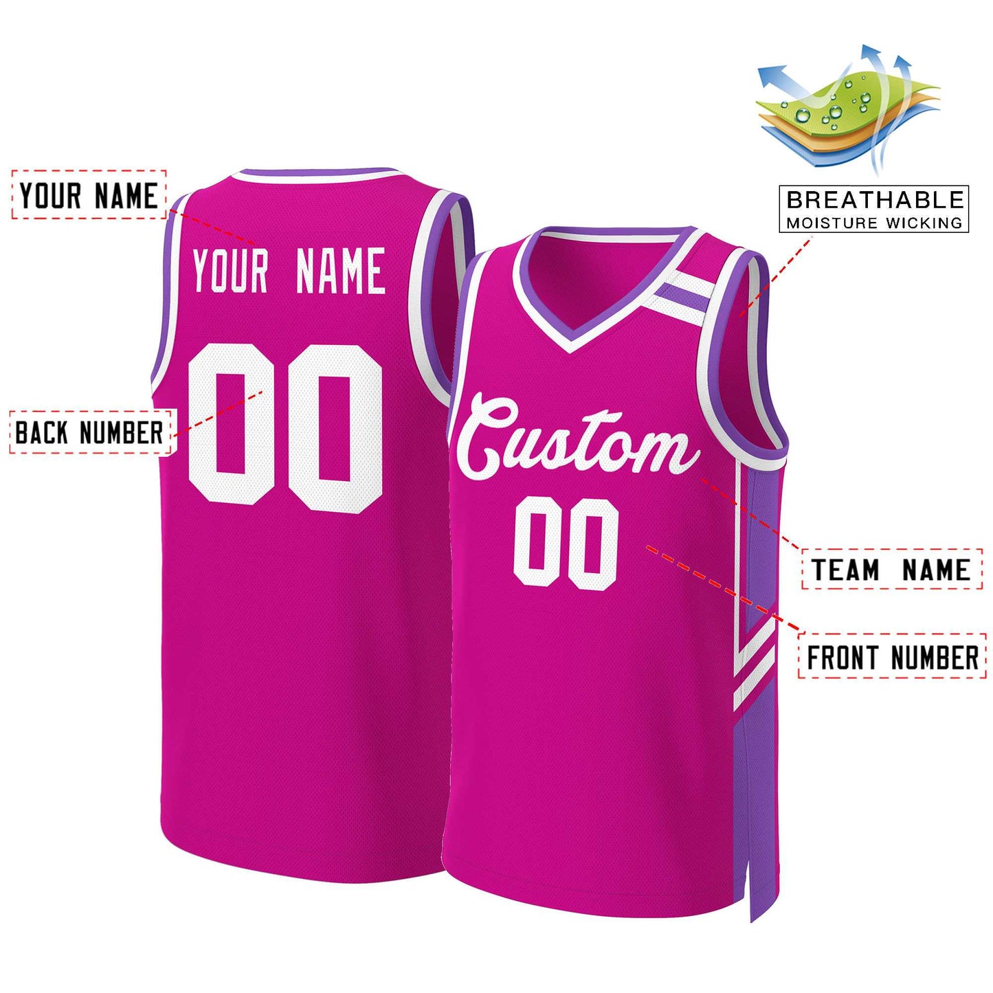 Custom Red White Classic Tops Mesh Basketball Jersey