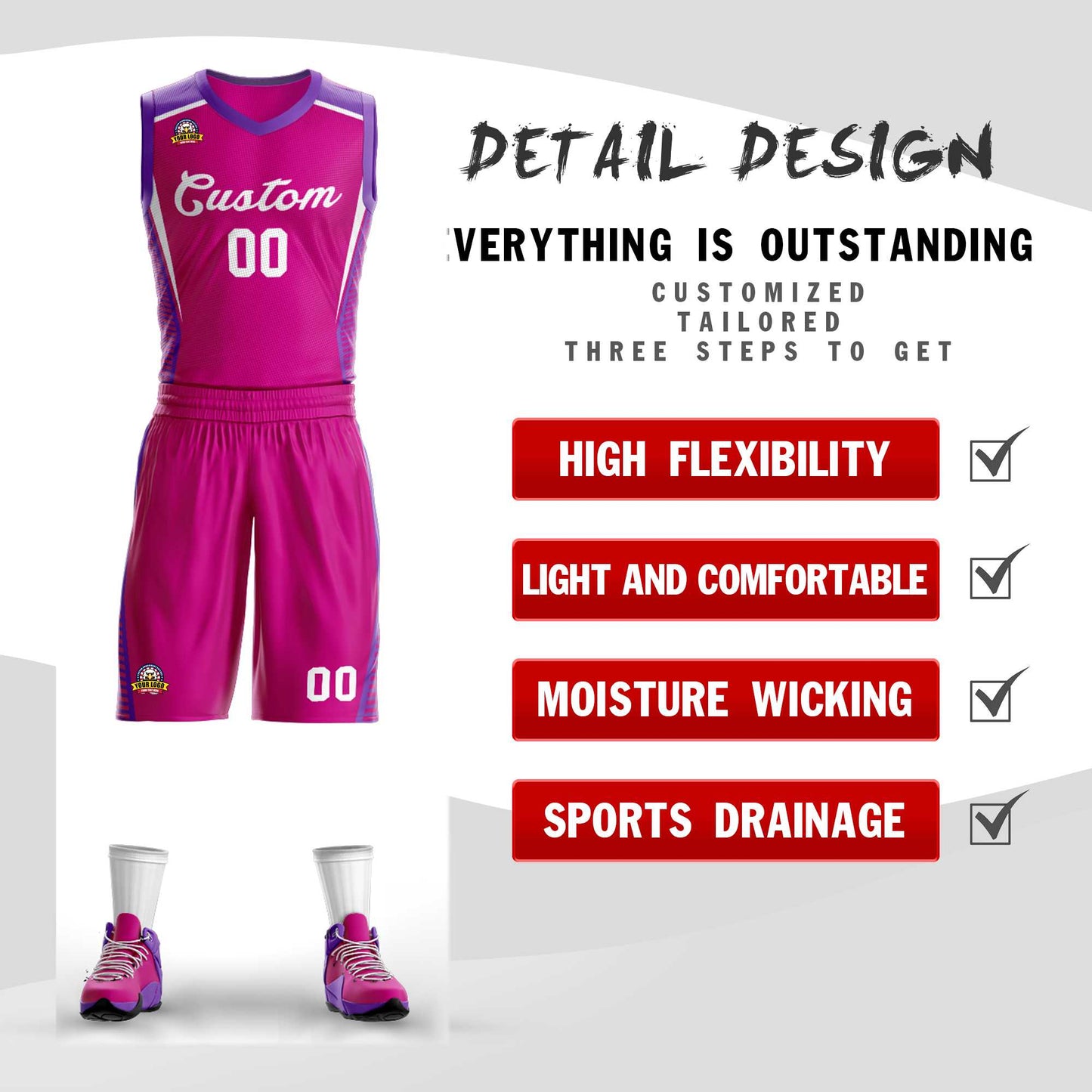 Custom Red Red Classic Sets Mesh Basketball Jersey