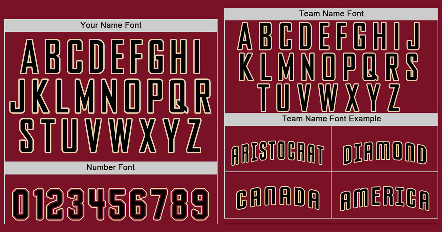 Custom Crimson Black-Cream Classic Style Authentic Baseball Jersey