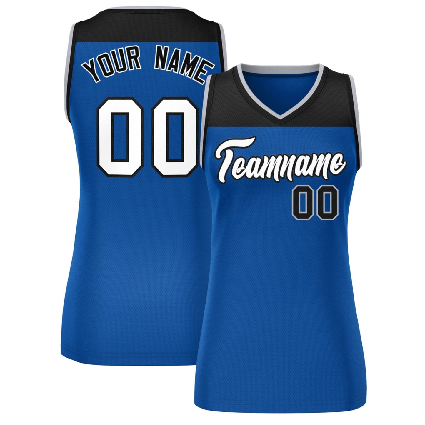 Custom Black Royal Color Block Fashion Tops Mesh Netball Dress For Women