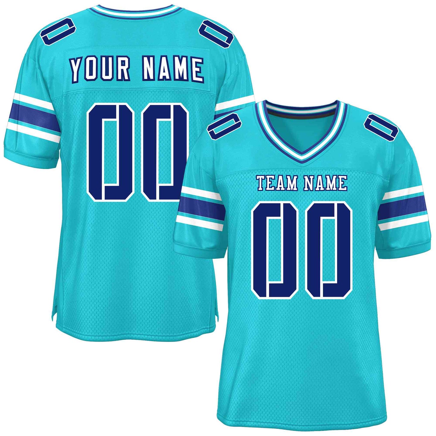 Custom Aqua Personalized Classic Authentic Football Jersey
