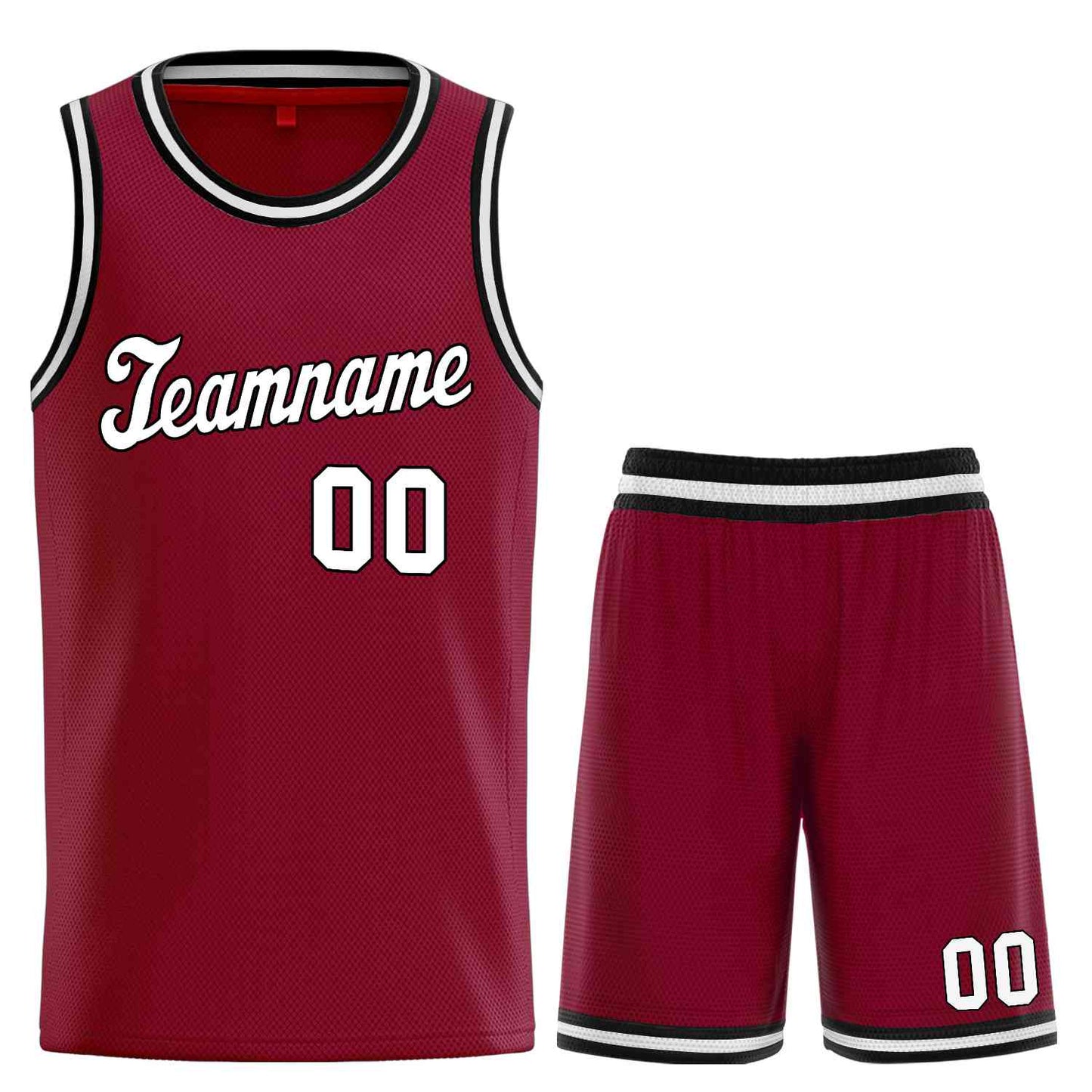 Custom Maroon White-Black Classic Sets Sports Uniform Basketball Jersey