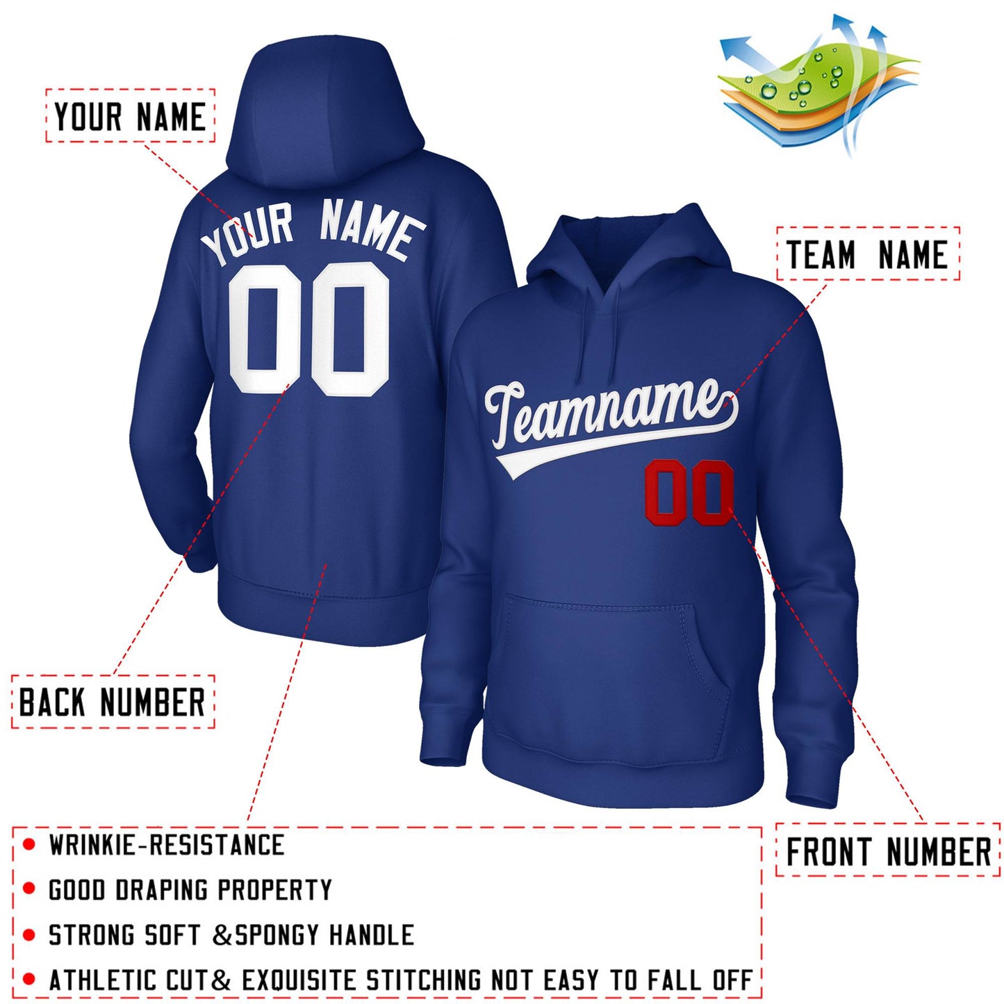 Custom Classic Style Hoodie Game Navy Blue Training Uniform For Women