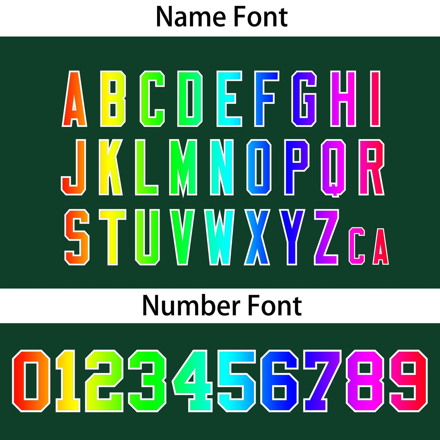 Custom Green Personalized Rainbow Color Font Team Pullover Sweatshirt Hoodie