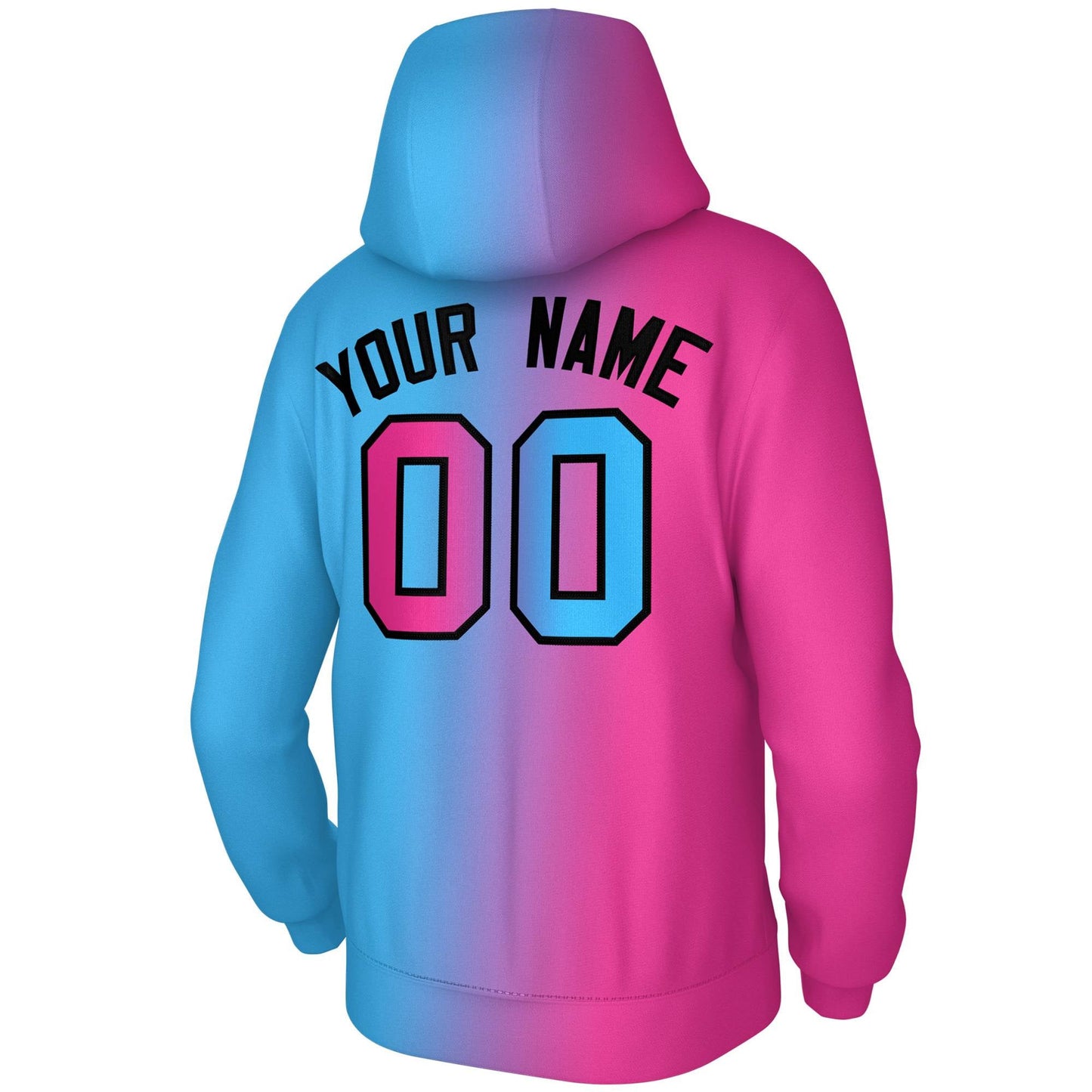Custom Stitched Pink Gradient Fashion Pullover Sweatshirt Hoodie