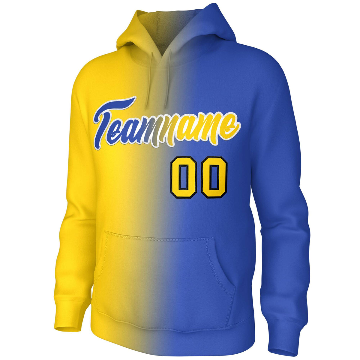 Custom Gold Royal Gradient Fashion Pullover Sweatshirt Hoodie