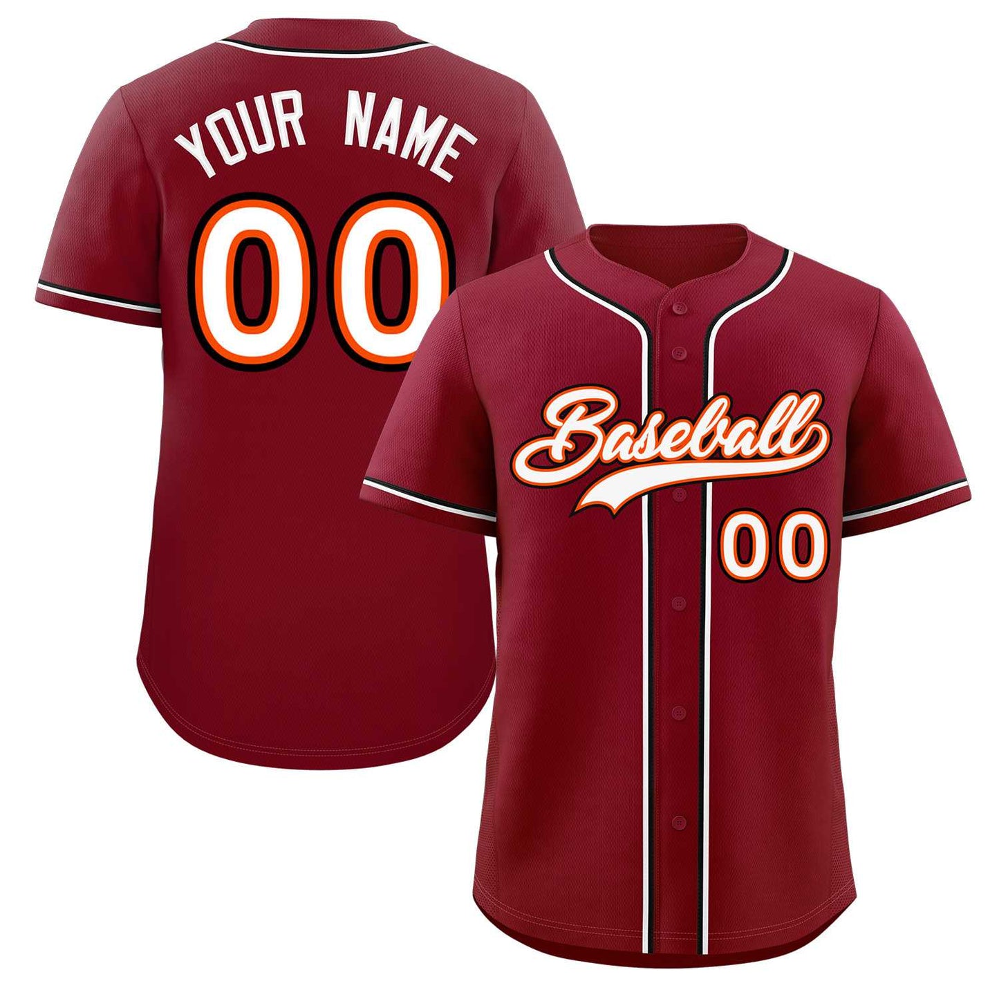 Custom Crimson White-Black Classic Style Authentic Baseball Jersey