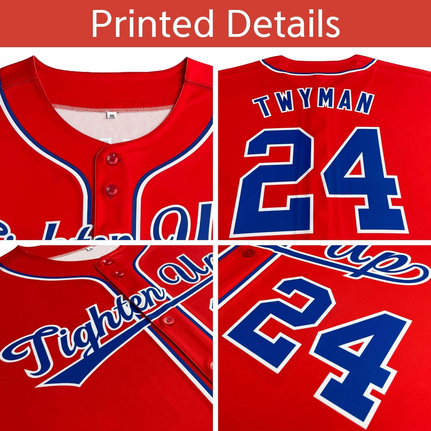Custom Royal Red Pinstripe Personalized Gradient Authentic Baseball Jersey