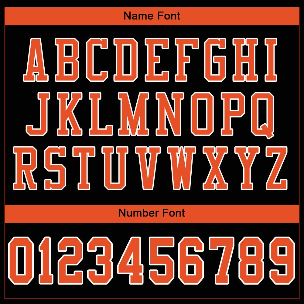 Custom Black Orange-White Classic Style Mesh Authentic Football Jersey