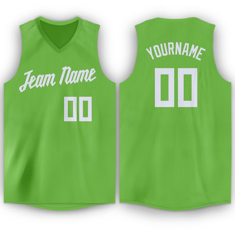 Custom Green White Classic Tops Fashion Sportwear Basketball Jersey