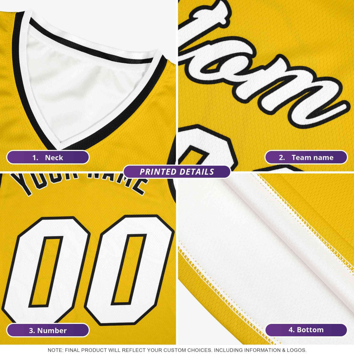 Custom Black Old Gold White Gradient Stripes Lightning Pattern Reversible Sets Basketball Jersey| KXKSHOP