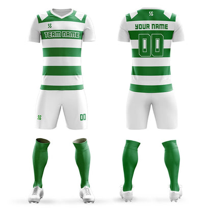Custom Green Casual Printing Sportswear Soccer Sets Jersey