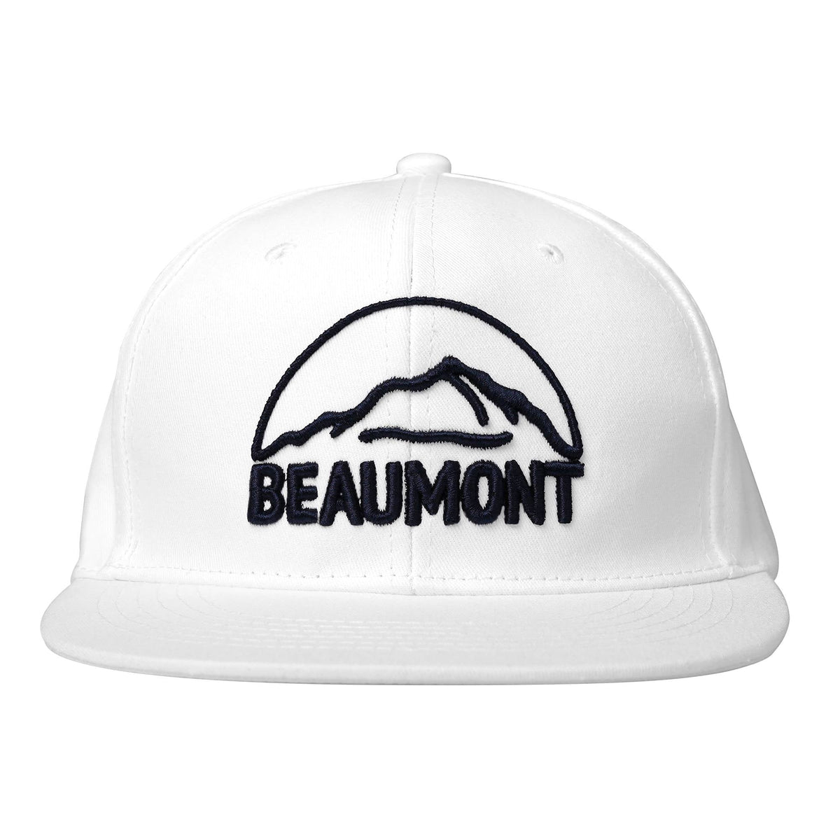 Custom White 3D Puff Embroidery Flat Embroidery Flat Eaves Sport Baseball Cap Design for Men/Women/Youth-White2