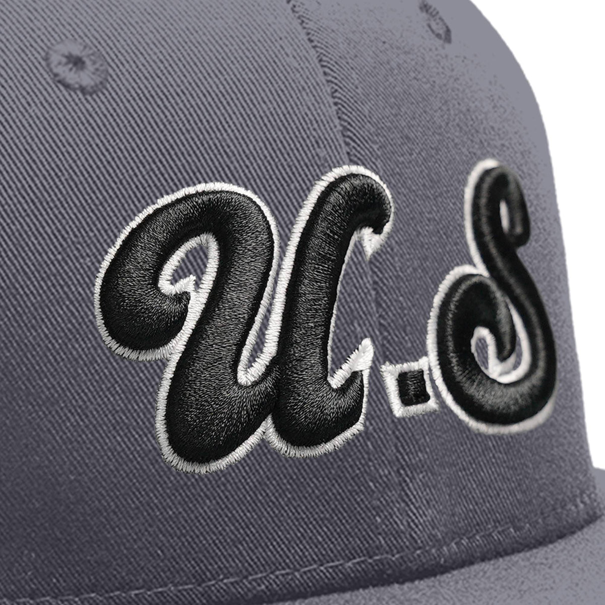 Custom White 3D Puff Embroidery Flat Embroidery Flat Eaves Sport Baseball Cap Design for Men/Women/Youth-Grey