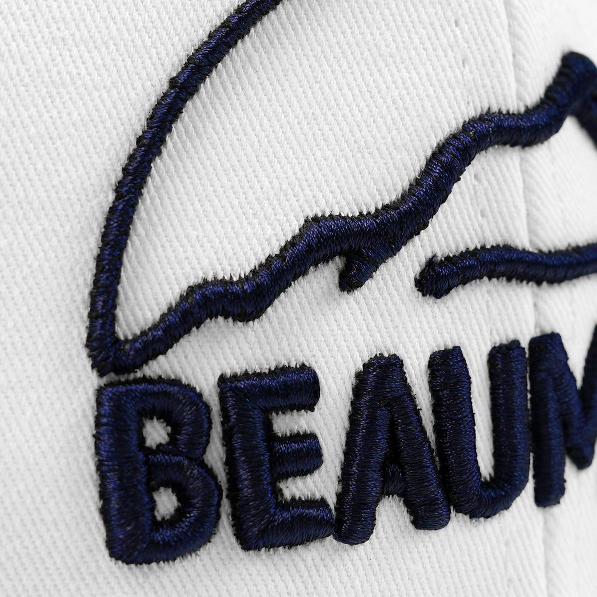 Custom White 3D Puff Embroidery Flat Embroidery Flat Eaves Sport Baseball Cap Design for Men/Women/Youth-White2