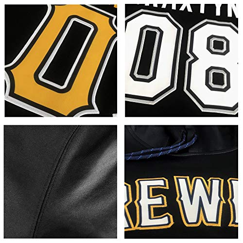Custom Stitched Sportwear Black Graffiti Pattern Pullover Hoodie